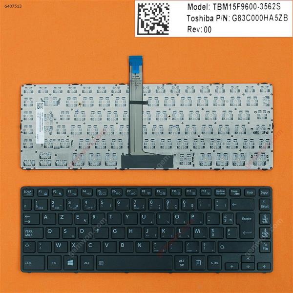 Toshiba Tecra A40-C A40-C1430 A40-C1440 A40-C-18R BLACK FRAME BLACK WIN8 FR N/A Laptop Keyboard (OEM-B)