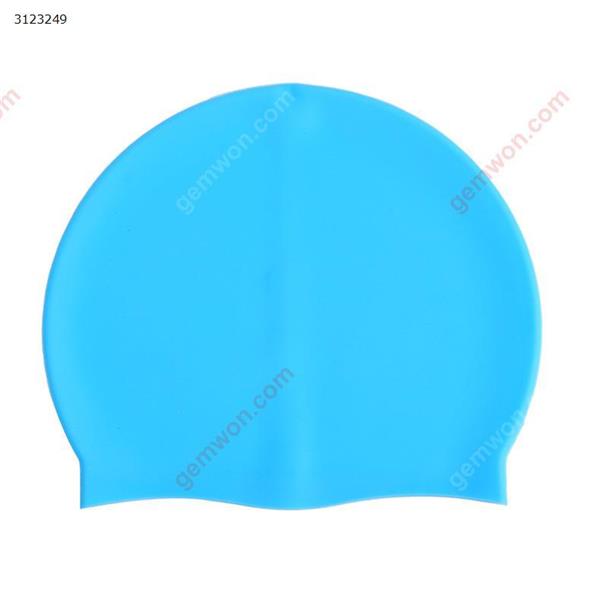 Elastic waterproof fabric protects ears long hair sports swimming pool hat swimming cap male and female（blue） Water sports equipment WD