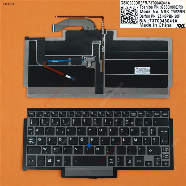 TOSHIBA Z10T GRAY FRAME BLACK(For Win8,Backlit,With Point Stick) FR 9Z.N8PBN.20R TW2BN Laptop Keyboard (OEM-B)