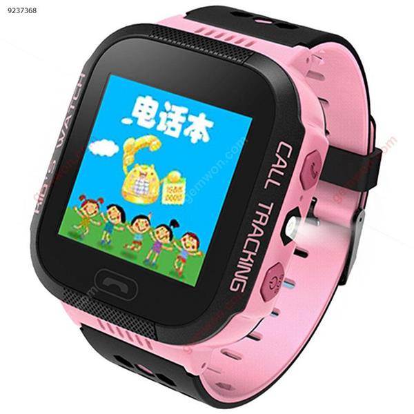 Children's gift smart watch, touch screen GPS accurate positioning anti-lost smart watch (pink English) Smart Wear A15S