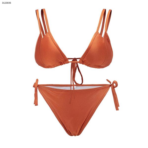 Bikini Backless Lace Swimsuit (Size: L Orange) Outdoor Clothing WD-81019