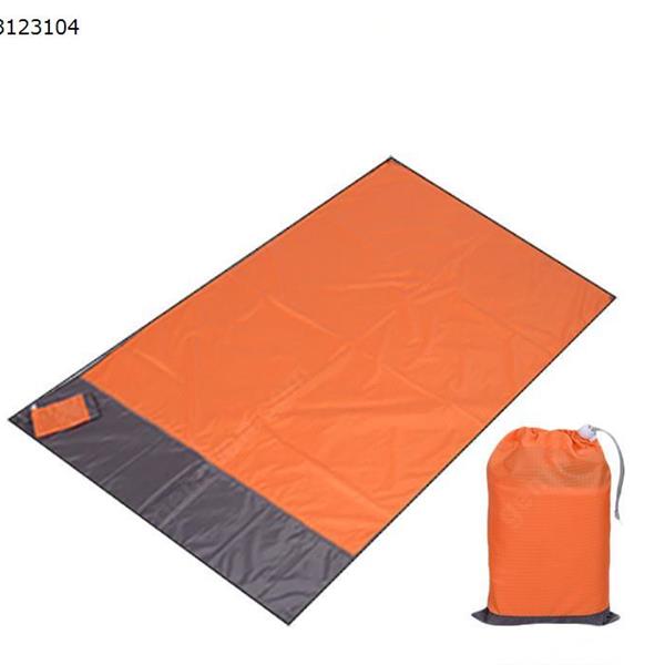 Blanket waterproof picnic mat beach camping outdoor large sand mat cushion pocket (200cm*210cm orange gray) Camping & Hiking WD-CH