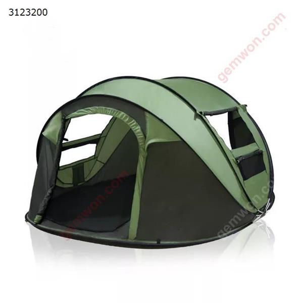 Outdoor speed open automatic tent 3-4 people beach rain camping tent (green) Camping & Hiking WDzp