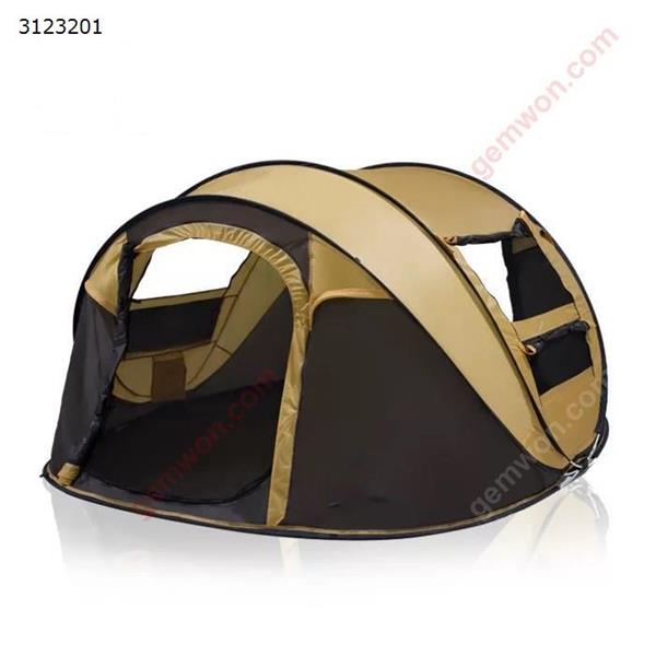 Outdoor speed open automatic tent 3-4 people beach rain camping tent (camel) Camping & Hiking WDzp