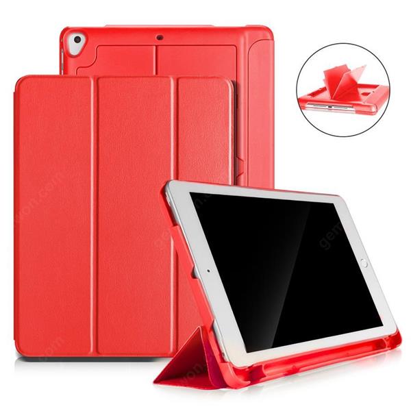 IPad 9.7/ air/air2/2017/2018 universal pen case protection cover new all-inclusive multi-function protective cover，red Case IPad 9.7  with pen slot