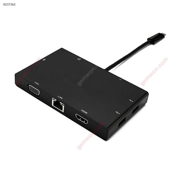 TYPE-C to HDMI VGA network card SD HUB type-c female 8-in-1 adapter Charger & Data Cable G81103