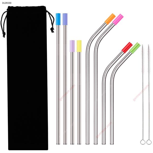 8 pieces stainless steel straw metal straw 30 oz, Mason jar 8 pieces silicone tip and 2 pack cleaning brush (stainless steel primary color) Iron art WDXG