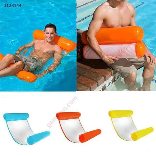 Summer PVC floating hammock floating bed recliner inflatable floating bed beach pool lounge floating bed recliner child adult (orange) Water sports equipment WD-OE
