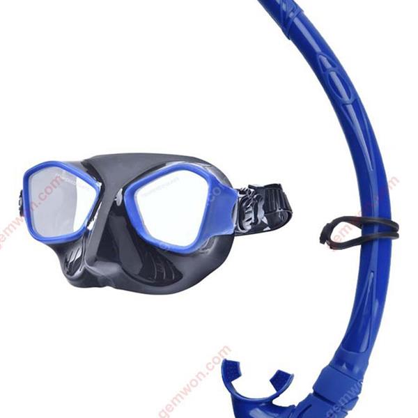 Snorkeling full dry diving diving swimming tube breathing tube and silicone purging mouthpiece valve (blue) Water sports equipment WD3160