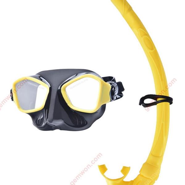 Snorkeling full dry diving diving swimming tube breathing tube and silicone purge mouthpiece valve (yellow) Water sports equipment WD3160