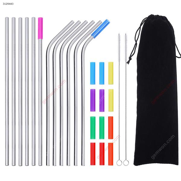 12 stainless steel straws, 30 ounce metal straws, 12 silicone tips and 2 cleaning brushes Iron art WDXG