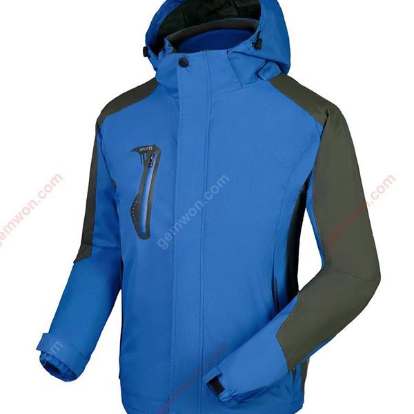 Men's and women's waterproof camping hiking jacket outdoor climbing windbreaker hiking rain clothes sports jacket (size: 4XL, blue) Outdoor Clothing Wdahw