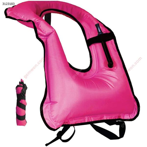Inflatable diving vest adult life jacket vest free diving swimming safety load up to 220 pounds (pink) Water sports equipment WDF001