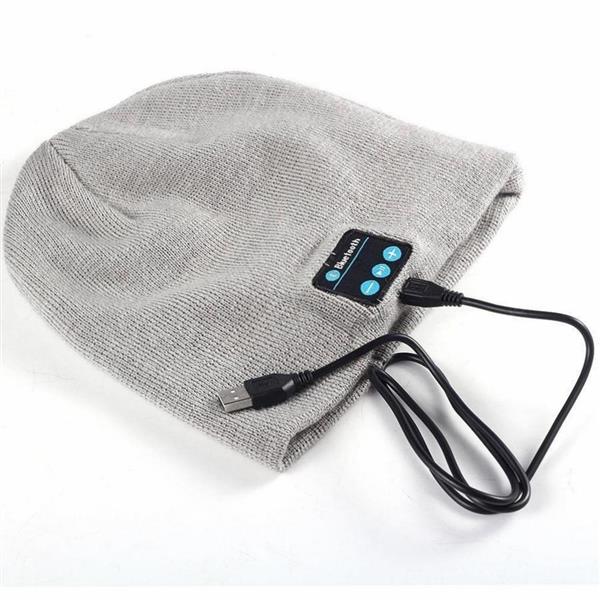 Headset Wireless Bluetooth Music Warmer Cap Insert Headphones Headset Speaker (Gray) Outdoor Clothing WD-m5