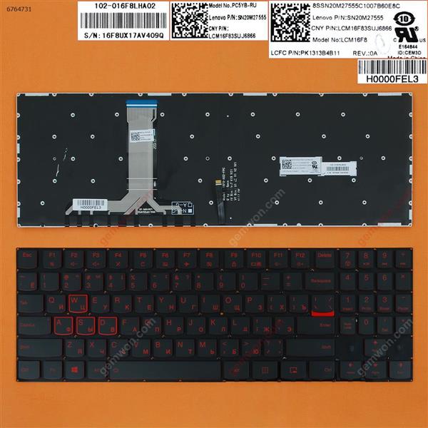 Lenovo Legion Y520 Y520-15IKB R720 R720-15IKB BLACK(Red Backlit,Red Printing,cable folded,Win8) RU V160420FS1-US SN20M27556 Laptop Keyboard (OEM-B)