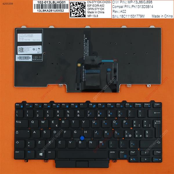 DELL E5450 E7450 BLACK (Backlit,With Point stick,For Win8) IT PK1325A3B14 Laptop Keyboard (OEM-B)