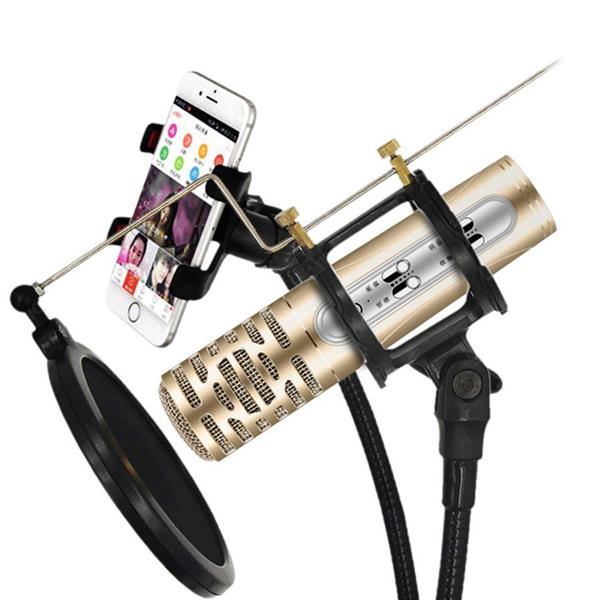 2 in 1 phone bracket with microphone stand self-timer for live broadcast Mobile Phone Mounts & Stands N/A