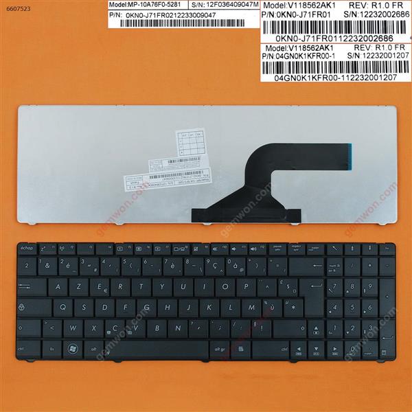ASUS N53 BLACK FR V118546AK3 AENJ2F01110 Laptop Keyboard (OEM-B)