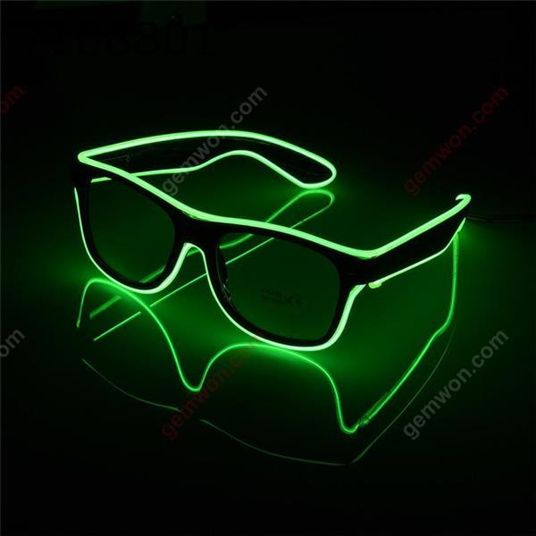 Flashing EL Wire Led Glasses   Luminous Party Decorative Lighting Classic Gift Bright LED Light Up Party SunGlasses green Other ER-YJ001