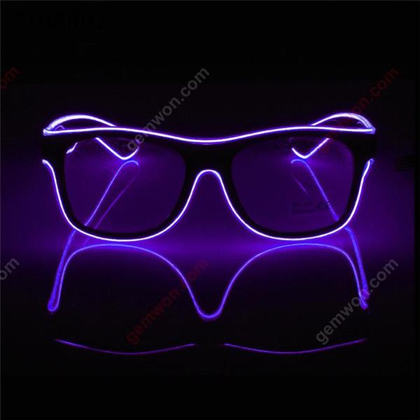 Flashing EL Wire Led Glasses   Luminous Party Decorative Lighting Classic Gift Bright LED Light Up Party SunGlasses purple Other ER-YJ001