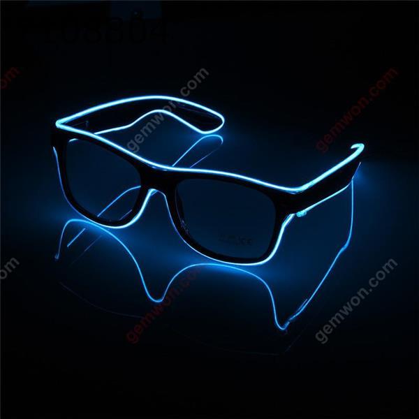 Flashing EL Wire Led Glasses   Luminous Party Decorative Lighting Classic Gift Bright LED Light Up Party SunGlasses blue Other ER-YJ001