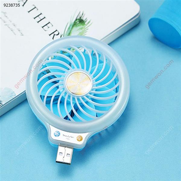 Environmental  Portable Fashion Mini USB fan fill light fan mini small fan light mobile power fan  blue Other F55