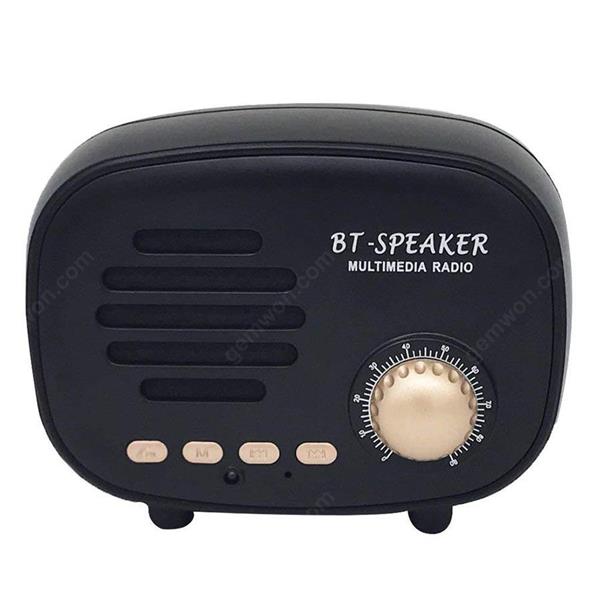Q108 Bluetooth Speaker，American retro, portable radio card mini speaker，black Bluetooth Speakers Q108 Bluetooth Speaker