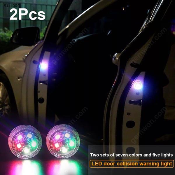 5 LED lamp Car Door Warning Light, 2 Pcs Universal Wireless Car Safety Anticollision Light Lamp for Any Car Instant Switch On/Off (Rainbow) Autocar Decorations R-1631