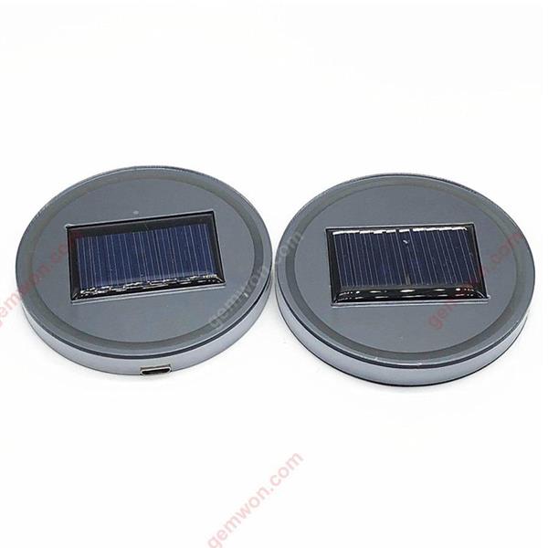 Solar Water Cup Holder Bottom Pad LED Light Cover Trim Atmosphere Lamp For All car Mazda 6 Atenza BMW Audi Autocar Decorations LED