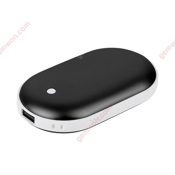 Double-Side Rechargeable Hand Warmer 5200mAh Portable Power Bank for iPhone, Samsung Galaxy and Android phone(black) Smart Gift FU-W002