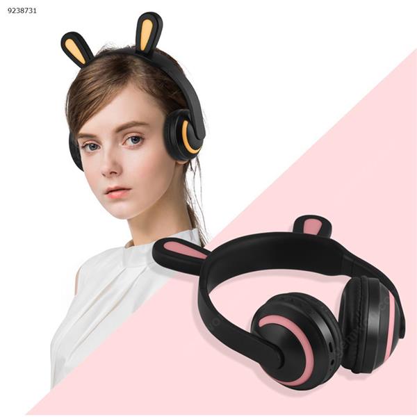 Headphones Wireless Bluetooth Headset 7 Color Led Flashing Glowing HI-FI Stereo Sound--Rabbit GirlZW-19A