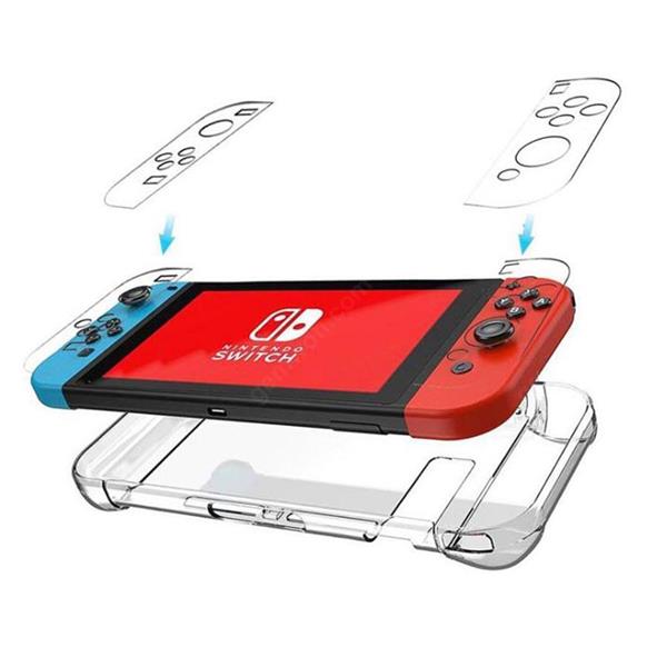 Switch Slim Back Hard Crystal Split Protective Cover Case Shell Skin, Fit for Nintendo Original Dock Station，Transparent color Case NS protective cover