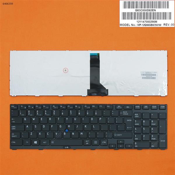 TOSHIBA Tecra R850 BLACK FRAME GLOSSY（With Point stick,WIN8） UI MP-12Q66GB63561W Laptop Keyboard (OEM-B)