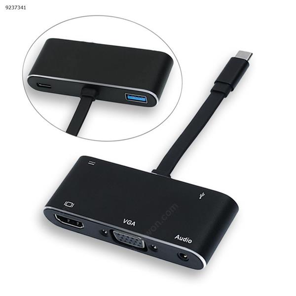 USB-C to HDMI, VGA, 1 USB 3.0 1 type-C AV digital multi-port hub / adapter with power charging. Audio & Video Converter G71701