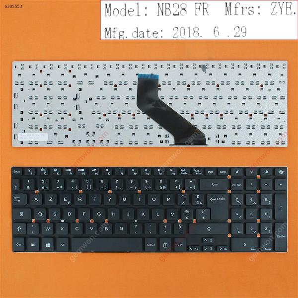 GATEWAY NV55S BLACK OEM FR MP-10K36F0-698 PK130HQ1A14 V121702FK1 FR Laptop Keyboard (OEM-A)