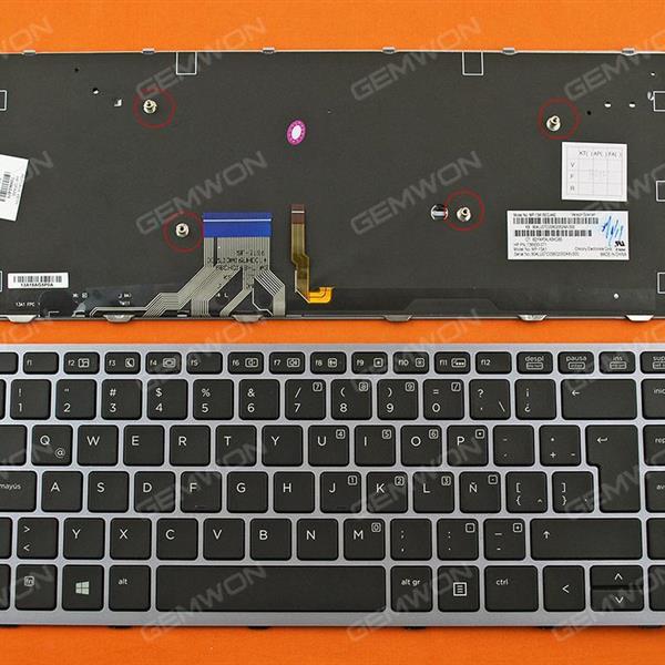 HP EliteBook Folio  1040 G1 SILVER FRAME BLACK (Backlit,Win8) LA N/A Laptop Keyboard (OEM-B)