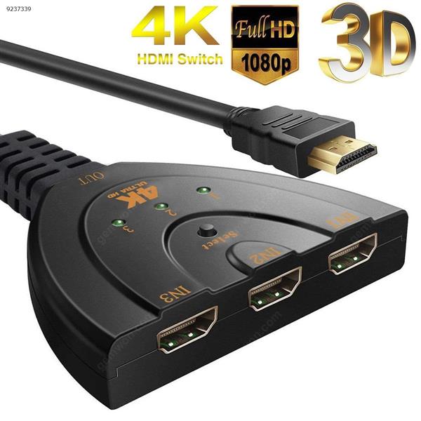 HDMI switch, 3-port 4K HDMI switch 3x1 switch splitter with pigtail cable for full HD 4K 1080P 3D player Audio & Video Converter G71303