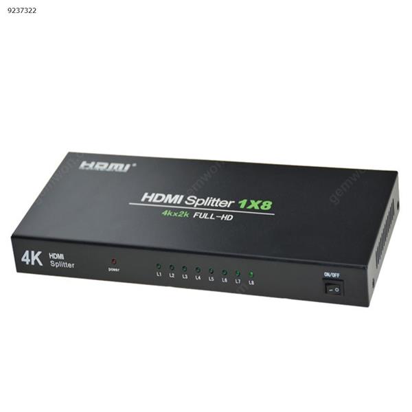 HDMI switcher 1x8, support 3D 4K X 2K HDMI V1.4 compatible HDCP1.4   EU Audio & Video Converter 4KDK108
