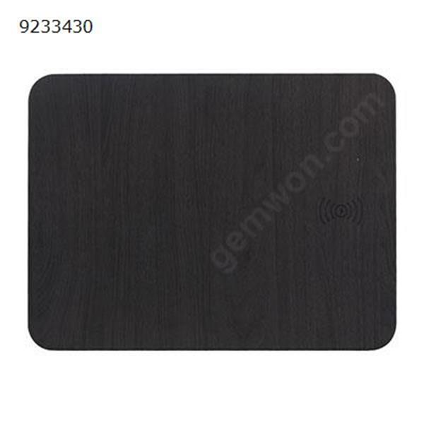 Wireless Mouse Pad Wood Grain Small Mouse Pad Charging Mousepad Mat black Charger & Data Cable N/A