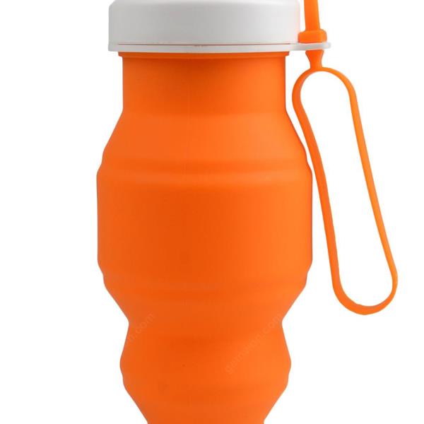 Silicone sports bottle outdoor mountaineering travel telescopic water bottle large capacity folding cup (orange) Camping & Hiking WD-SH01