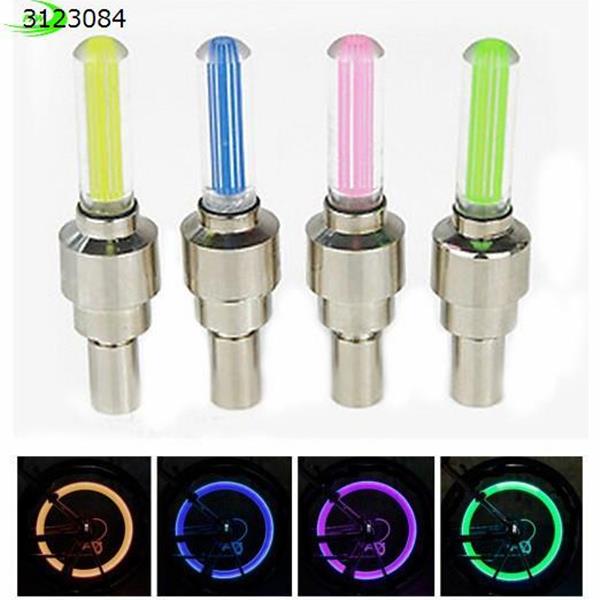 Bicycle Light No Battery Mountain Road Bicycle Light LEDS Tire Tire Valve Cap Spoke LED Light (Yellow) Cycling WD-bl