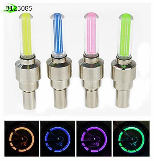 Bicycle Light No Battery Mountain Road Bicycle Light LEDS Tire Tire Valve Cap Spoke LED Light (Blue) Cycling WD-bl