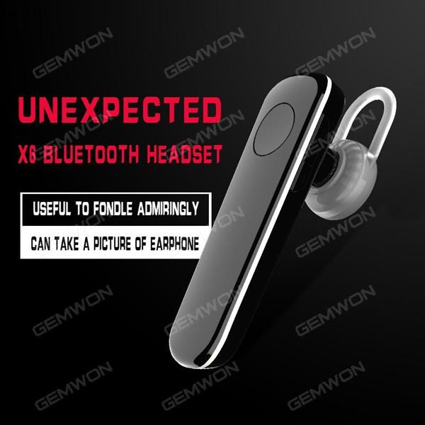 Bluetooth V4.1+EDR，Intelligent voice prompts, Bluetooth camera function.(Color remarks:BLACK,WHITE) Headset X6 Intelligent bluetooth headset