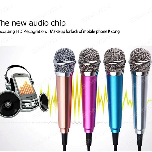 Mini microphone universal KTV small microphone to sing it perfectly compatible with Android IOS silver Bluetooth Speakers Mini microphone