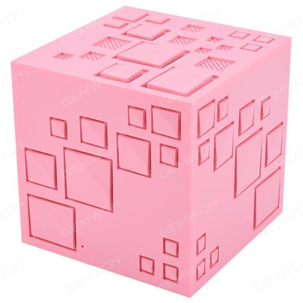 Q+ Rubik's cube Bluetooth speakers, Creative colorful lights mobile phone Subwoofer Audio wireless mini card, Pink Bluetooth Speakers Q+ RUBIK'S CUBE BLUETOOTH SPEAKERS