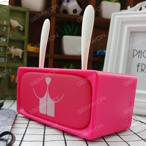 Adorable pet Bluetooth speakers, Adorable creative gifts, mini dual horn sound, portable outdoor plug-in bass, Pink rabbit Bluetooth Speakers ADORABLE PET BLUETOOTH SPEAKERS
