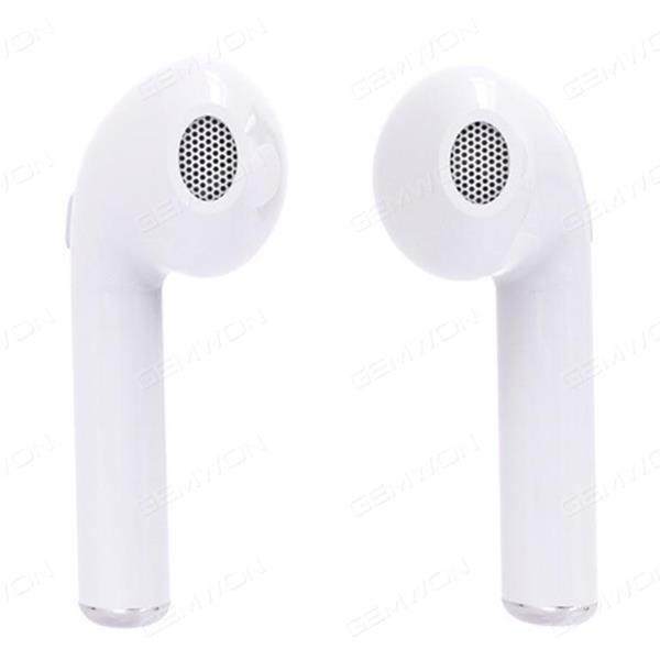 HBQ I7 Bluetooth Earphones for phone call  Sport Double-ear portable bluetooth Wireless Earbuds with Microphone for IPhone 7/ 7 plus/ 6/ 6s plus / Samsung galaxy S8 etc Smartphones White Headset I7
