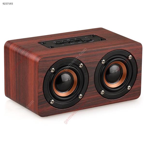 Wooden Bluetooth Speaker Dual Speaker Card Bluetooth Speaker (Red) Bluetooth Speakers W5