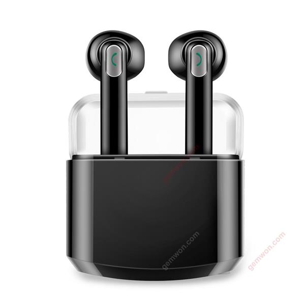 TWS Mini Portable Dual Wireless Bluetoothe Earphones Headphones with Charging Box(black) Headset N/A