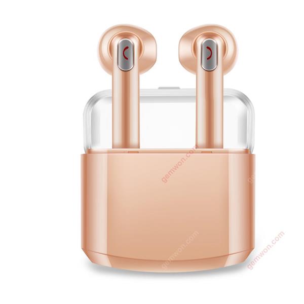 TWS Mini Portable Dual Wireless Bluetoothe Earphones Headphones with Charging Box(GOLD) Headset N/A